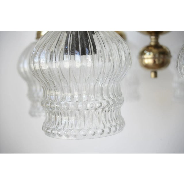 1970s Brass Chandelier from Kamenicky Senov, Czechoslovakia, 1970s For Sale - Image 5 of 14