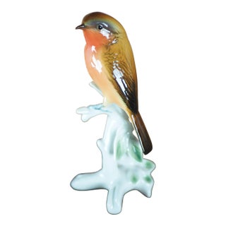1900s German Karl Ens Robin Porcelain Figurine For Sale