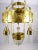 X-Large chandelier made of solid brass and blown and cut glass. 5 light sources on the outer ring and one light source...