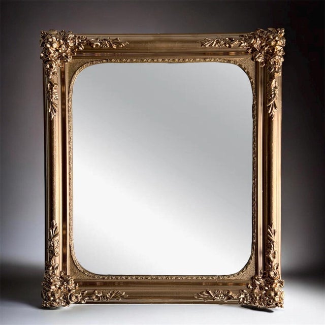 French Napoleon III Gilt Mirror with Ornate Floral Frame, 1860-1880 For Sale - Image 9 of 9