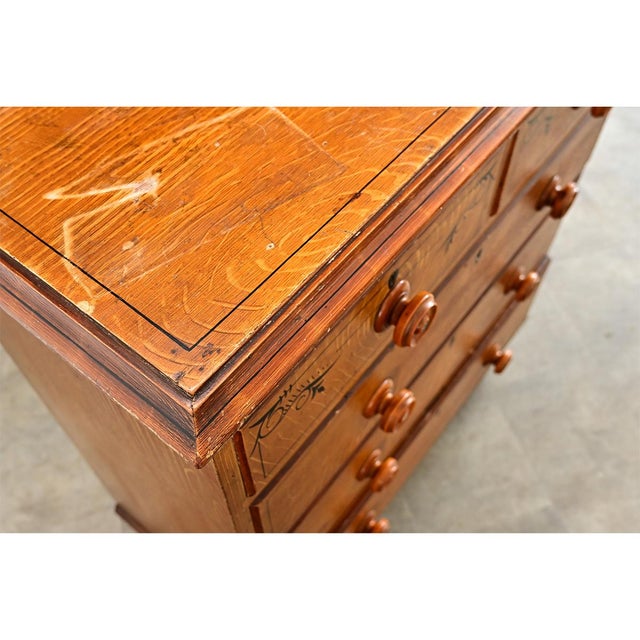 English 19th Century Faux Bois Painted Chest For Sale - Image 14 of 17
