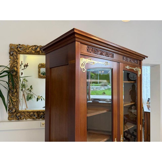Antique Art Nouveau Glass Display Cabinet, 1920s For Sale - Image 13 of 18