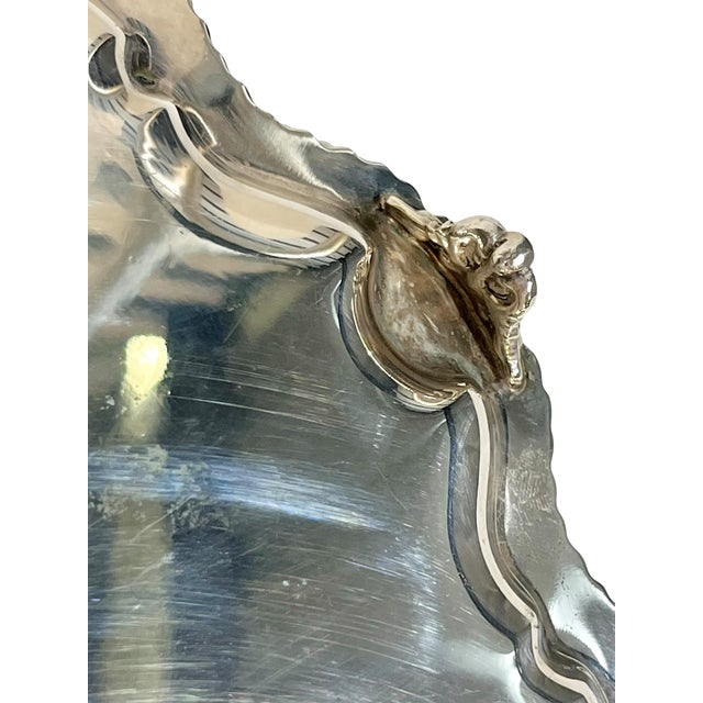Antique English Sheffield Plate Silver Salver With Shell Detailing by Cooper and Sons For Sale - Image 12 of 14