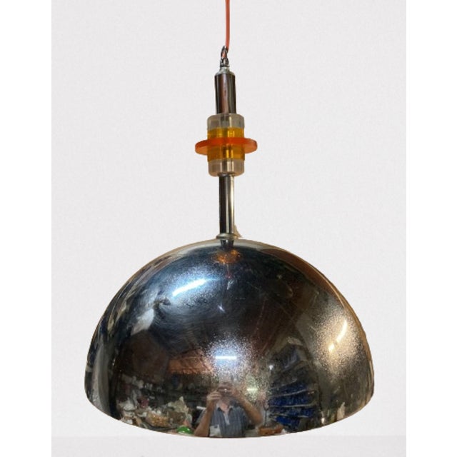 Space Age Chrome Ceiling Lamp, 1960s For Sale - Image 4 of 17