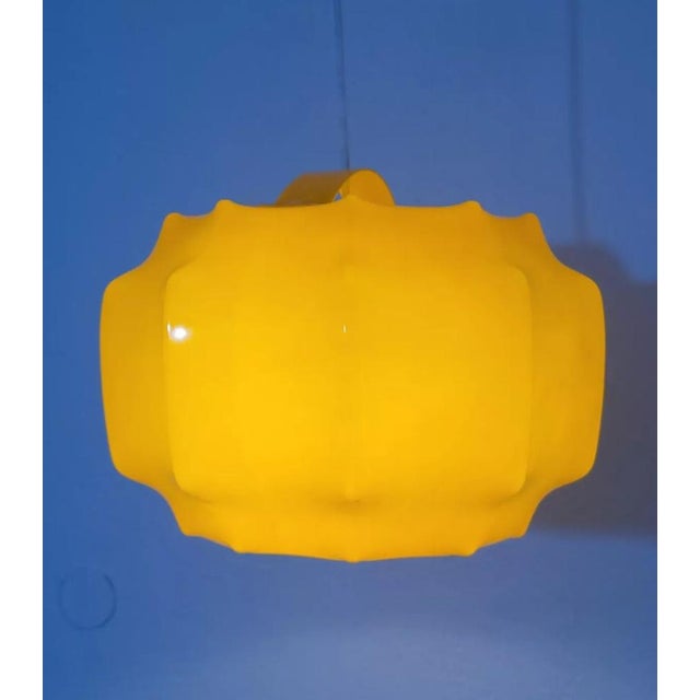 Mid-Century Yellow Pendant Lamp from Ilka Plast, Germany, 1970s For Sale - Image 6 of 8