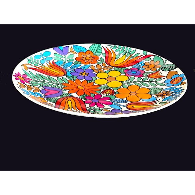 Orange 1960s German Porcelain Charger Platter by Winterling-Bavaria, in the Style of Acapulco by Villeroy & Boch For Sale - Image 8 of 15