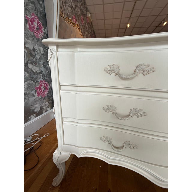 Shabby Chic Chateau Shabby Chic Castilian Chest of Drawers – Distressed Ivory and Aged Gray 9-Drawers For Sale - Image 3 of 10