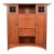 Stickley Harvey Ellis Collection Arts & Crafts Inlaid Oak and Leaded Glass Bookcase With Drop Front Secretary Desk For Sale