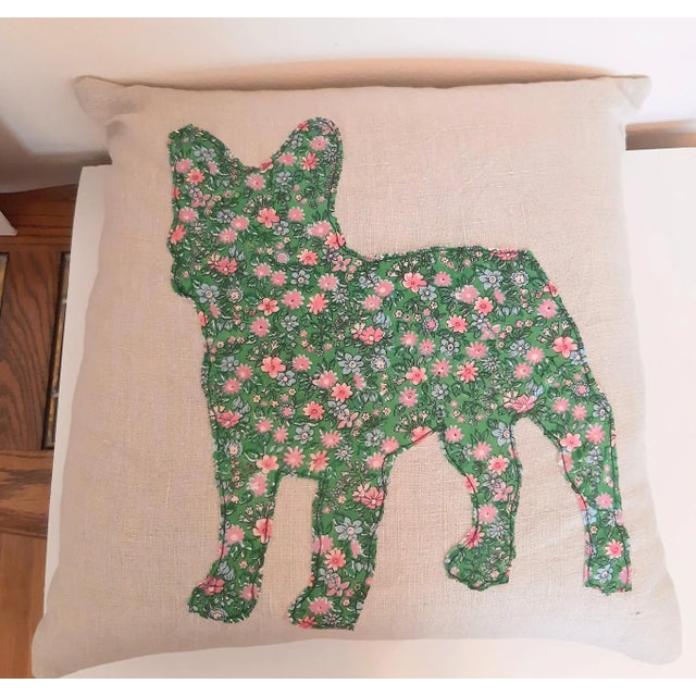 2020s French Chintz Bulldog Puppy Dog Pillow XL For Sale - Image 5 of 10