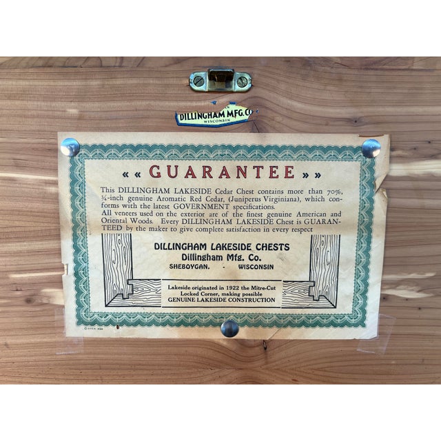 Vintage Figured Walnut Cedar Chest by Dillingham Mfg. Co For Sale - Image 9 of 13