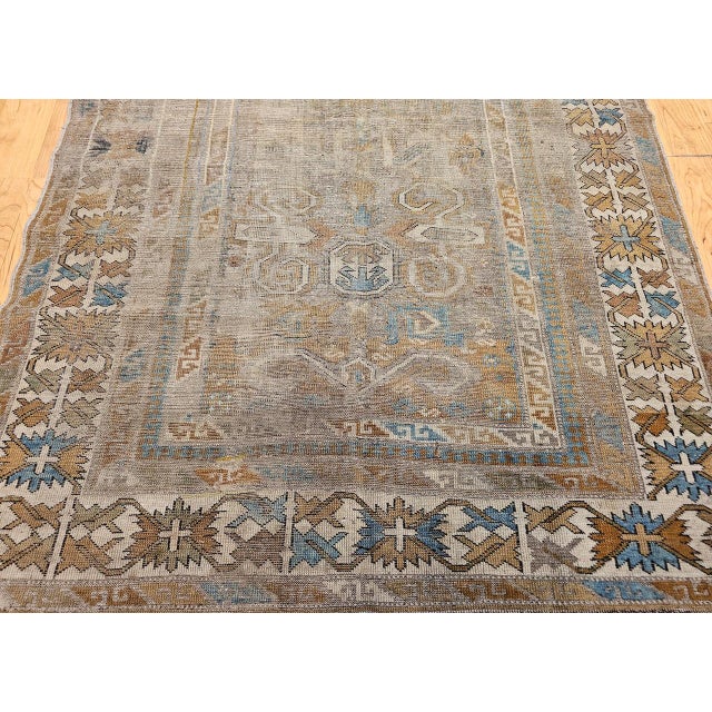 Antique Caucasian Shirvan Perpedil Area Rug, Handwoven Geometric Design, 4' x 6' For Sale - Image 11 of 16