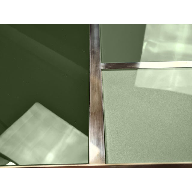 Contemporary Square Coffee Table with Green Murano Glass and Brass Bands from Justfurnituress SRL For Sale - Image 3 of 10