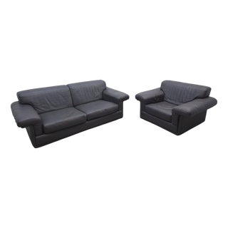 DS-68 Brown Sofa and Armchair Set from de Sede, Set of 2 For Sale