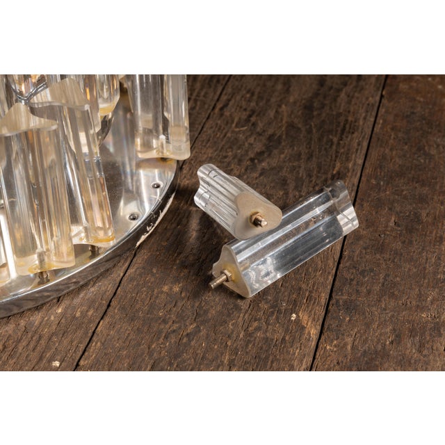 Early 20th Century Early 20th Century Mid-Century Modern Lucite Tiered Flush Mount Ceiling Light For Sale - Image 5 of 6