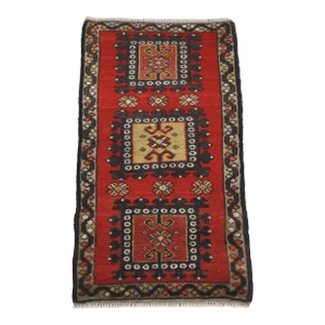 1980s Hand Knotted Vintage Red Tone Rug Carpet