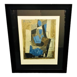 Limited Edition Pablo Picasso 'Femme Assise' Lithograph Signed Collection of Marina Picasso For Sale