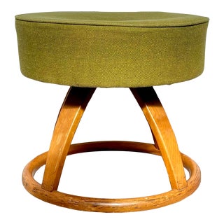 Mid Century Heywood Wakefield Vanity Stool Ottoman For Sale