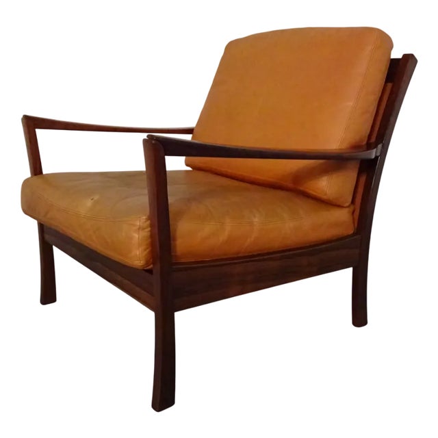Rosewood and Leather Easy Chair, Denmark, 1960s For Sale