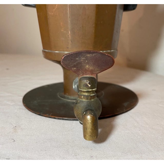 Antique 1907 Jos Henrichs Ny Copper Brass Wood Coffee Tea Dispenser Samovar Pot For Sale - Image 14 of 17