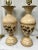 Vintage Italian Painted Tole Metal Urn Shaped Neoclassic Lute Horn Grape Leaves Table Lamps - a Pair For Sale - Image 4 of 10
