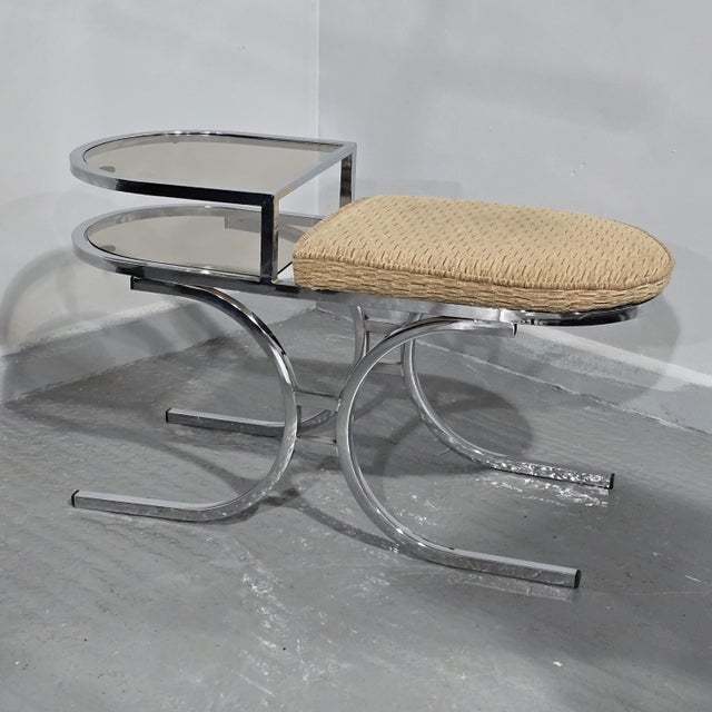 Mid-Century Chrome Hall Seat, 1950 For Sale - Image 4 of 9