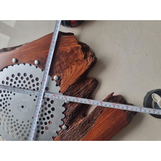 Lightning – One-of-a-Kind Handcrafted Natural Wood Wall Clock Sculpture For Sale - Image 10 of 15