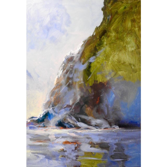 Early 21st Century Contemporary Landscape Oil Painting, "Glissade" Cliff-Side For Sale - Image 5 of 11