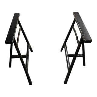 1920s Antique Chinese Saw Horses Base - Set of 2 For Sale