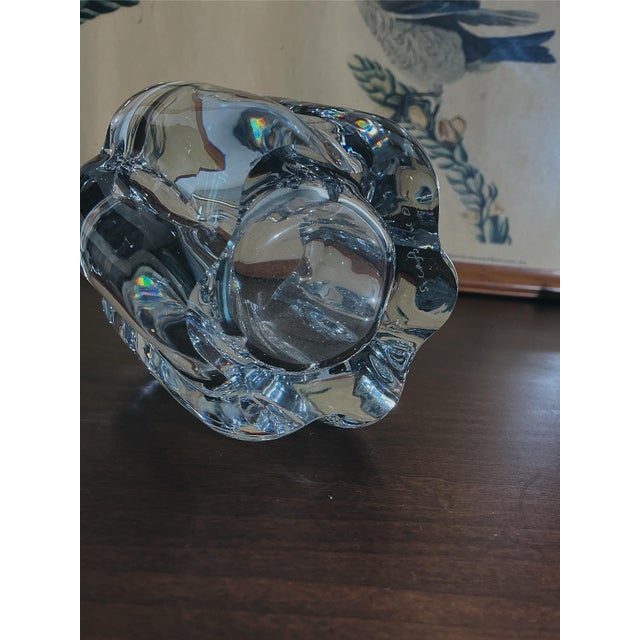 Mid-Century Modern 20th Century Signed Orrefors Swedish Crystal Sculptural Votive Candle Holder, Mid-Century Modern For Sale - Image 3 of 8