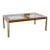 1970s Burl Wood and Brass Coffee Table With Glass Insets in the Style of Milo Baughman For Sale