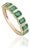 1.61ct Octagon Cut Emerald Bezel Set Stackable Band Ring Size 4 in 14k Gold For Sale