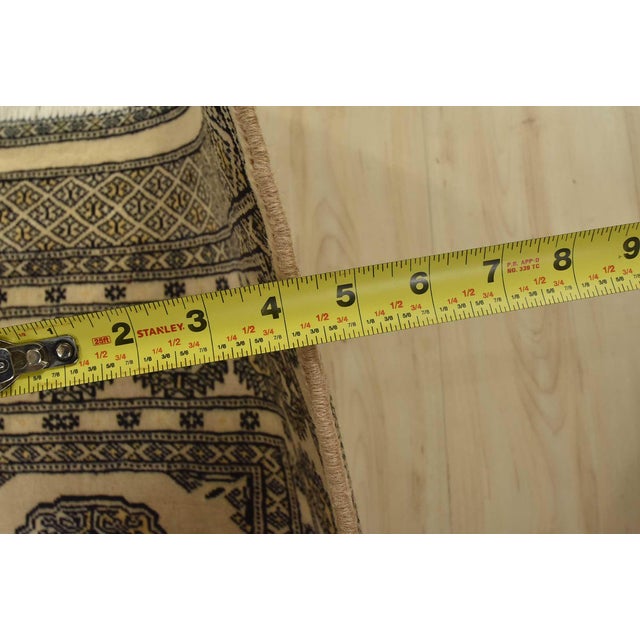 Bokhara Rug 5’2” X 7’8” Beige Wool Tribal Hand-Knotted Oriental Carpet For Sale - Image 10 of 12