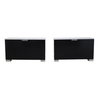 Black & Marble Cabinets by Alfred Hendrickx for Belform, 1970s, Set of 2 For Sale