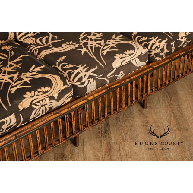 Antique Split Reed Rattan Sofa For Sale - Image 17 of 18
