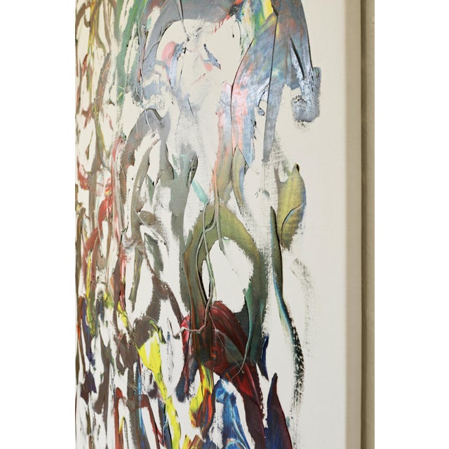 "Left Eyelid Down, Right Eyelid Down" Large Abstract Oil Painting by Simon Findlay For Sale - Image 6 of 12