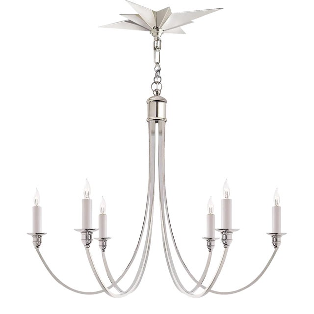 Eric Cohler for Visual Comfort Signature Venetian Medium Chandelier in Polished Nickel For Sale