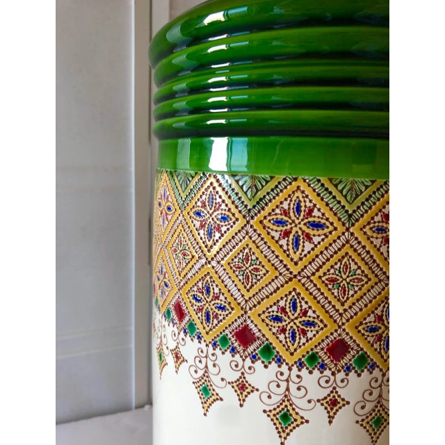 Italian Ceramic Large Vase / Umbrella Stand by Francesco Fasano, 2007 Grottaglie, Italy For Sale - Image 4 of 12