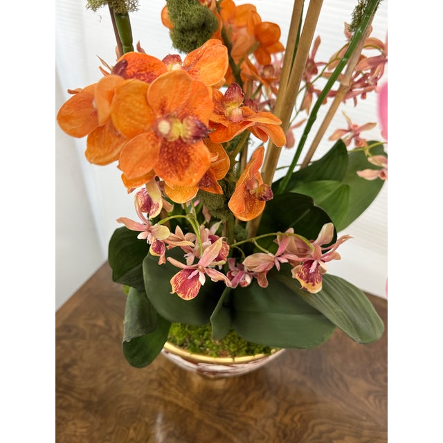 Abigail Luxury Botanicals Faux Orchid Arrangement in Vase For Sale - Image 9 of 12