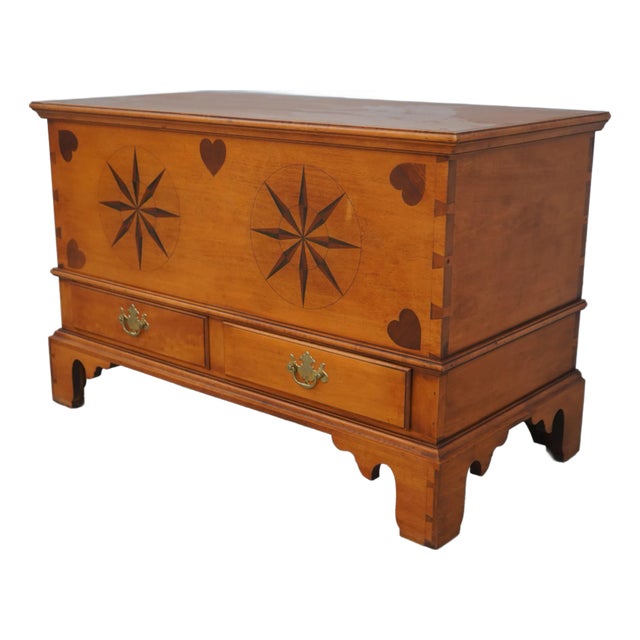 Eldred Wheeler Inlaid Maple Blanket Chest W. Drawers For Sale