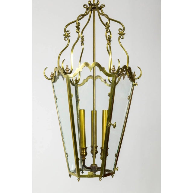Belle Epoque Brass Tapered Hex Lantern For Sale In San Francisco - Image 6 of 13
