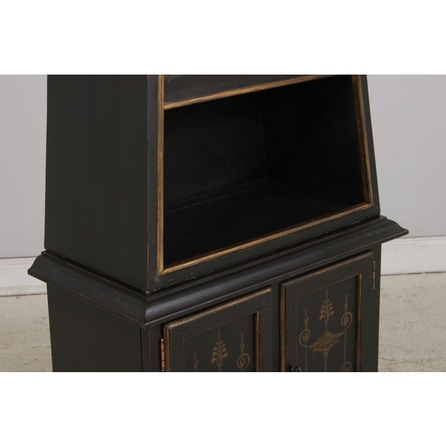Wood Regency Style Paint Decorated Open Bookshelf Unit For Sale - Image 7 of 16