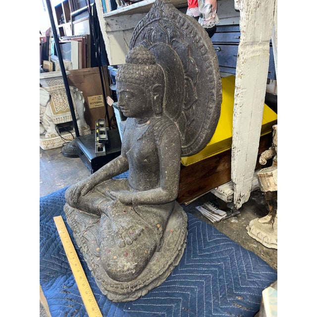 Mid 20th Century Carved Stone Buddha For Sale - Image 12 of 12