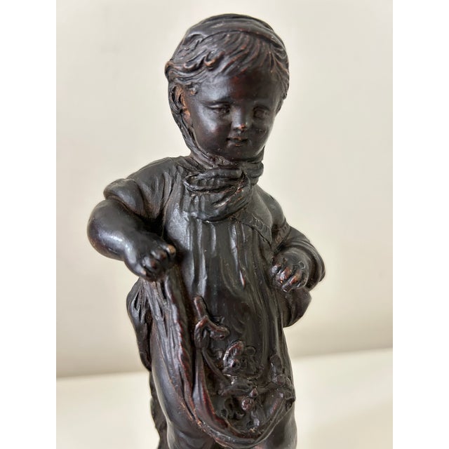 Sculpture Materials Antique Italian Borghese Cherubini Putti Figurines - A Pair For Sale - Image 7 of 10