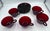 1930's Baltic Royal Ruby by Anchor Hocking Cup & Saucer 12pc Set For Sale - Image 11 of 11