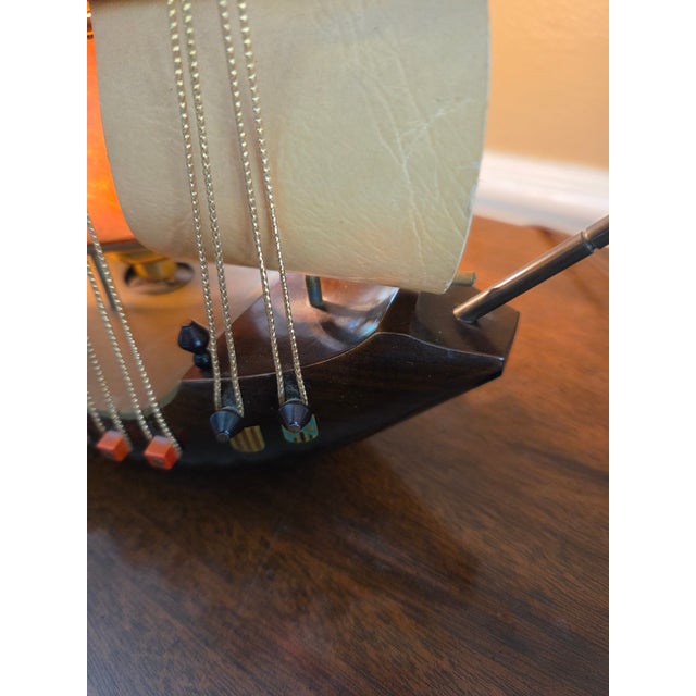 Vintage Ship Model Lamp For Sale In Indianapolis - Image 6 of 10