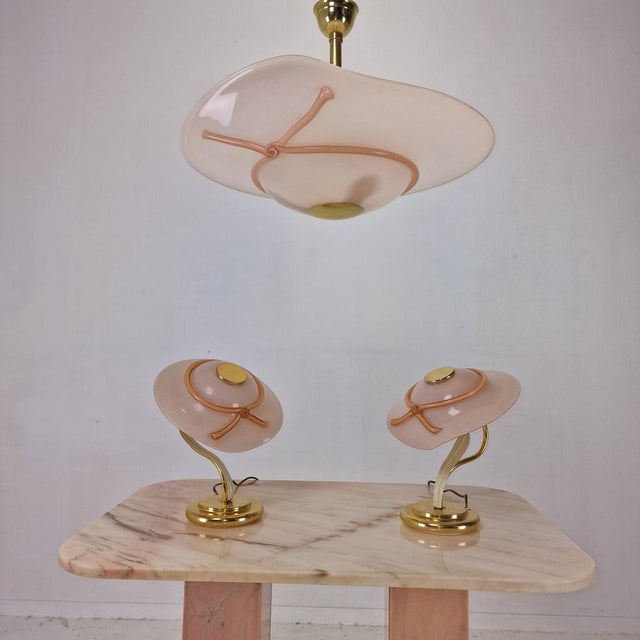 Lamps and One Pendant with Murano Glass, Italy, 1970s, Set of 3 For Sale - Image 18 of 18