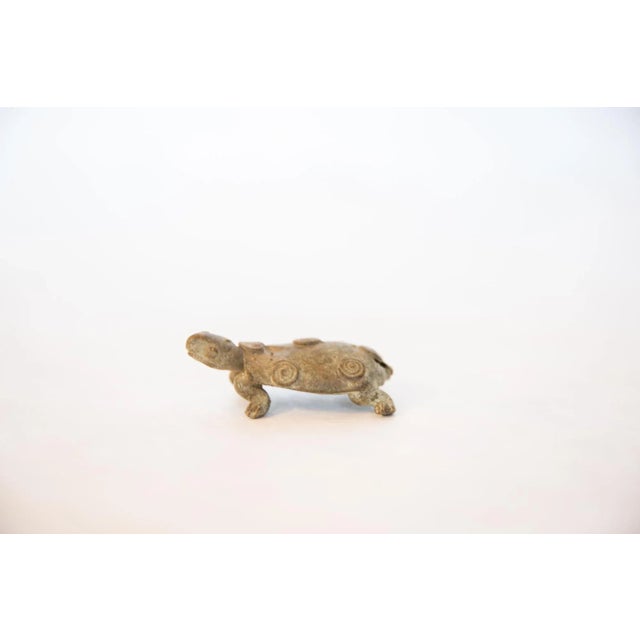 Vintage African Oxidized Bronze Spotted Turtle For Sale - Image 4 of 5
