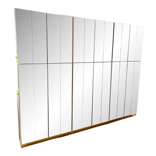 Postmodern Ello Furniture Three Piece Monumental Beveled Mirrored Cabinet/Armoire, Circa 1980s For Sale