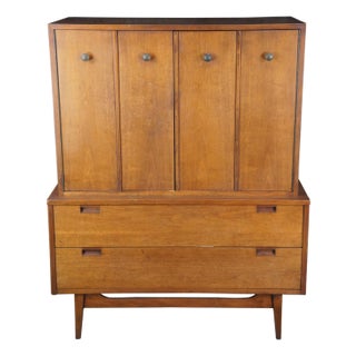 Mid 20th Century American of Martinsville Tallboy Dresser Gentleman's Chest For Sale