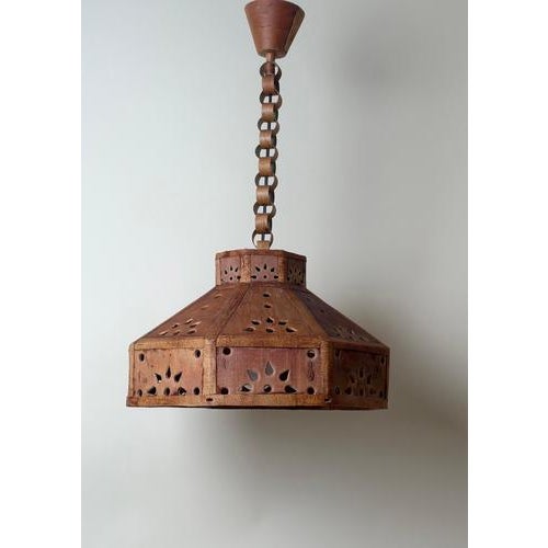 1960s Swedish Birch Bark Pendant Lamp with Decorative Bark Chain, 1960 For Sale - Image 5 of 16